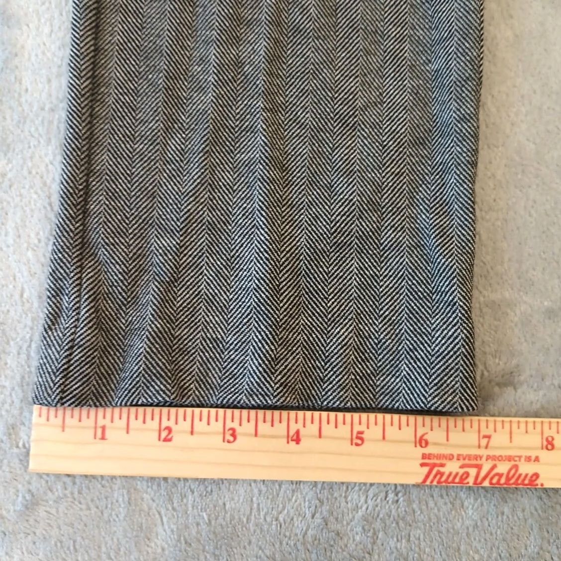 Loft Loft Pants Ankle Women's XS Gray Herringbone Pull On Straight Stretch Elastic Waist Mid Rise 27 in Inseam Size 26" / US 2 / IT 38 - 6 Thumbnail