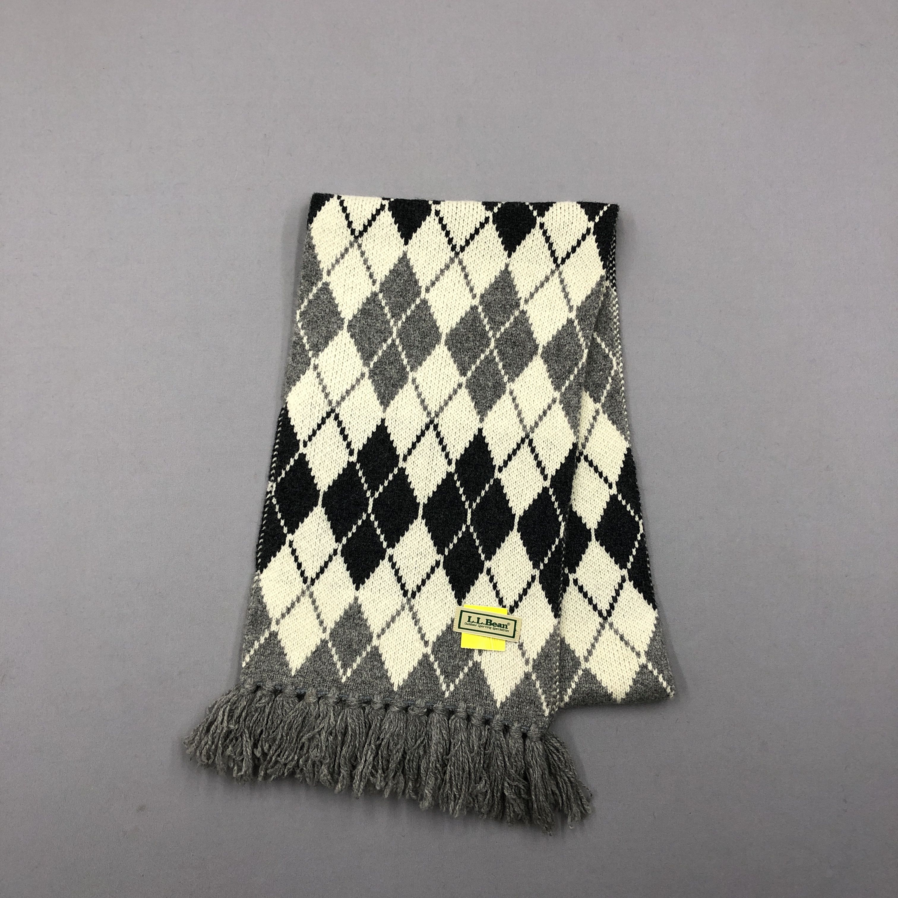 L.L. Bean Vintage L L Bean Scarf Fringe Argyle Wool Scarves Size ONE SIZE - 3 Thumbnail