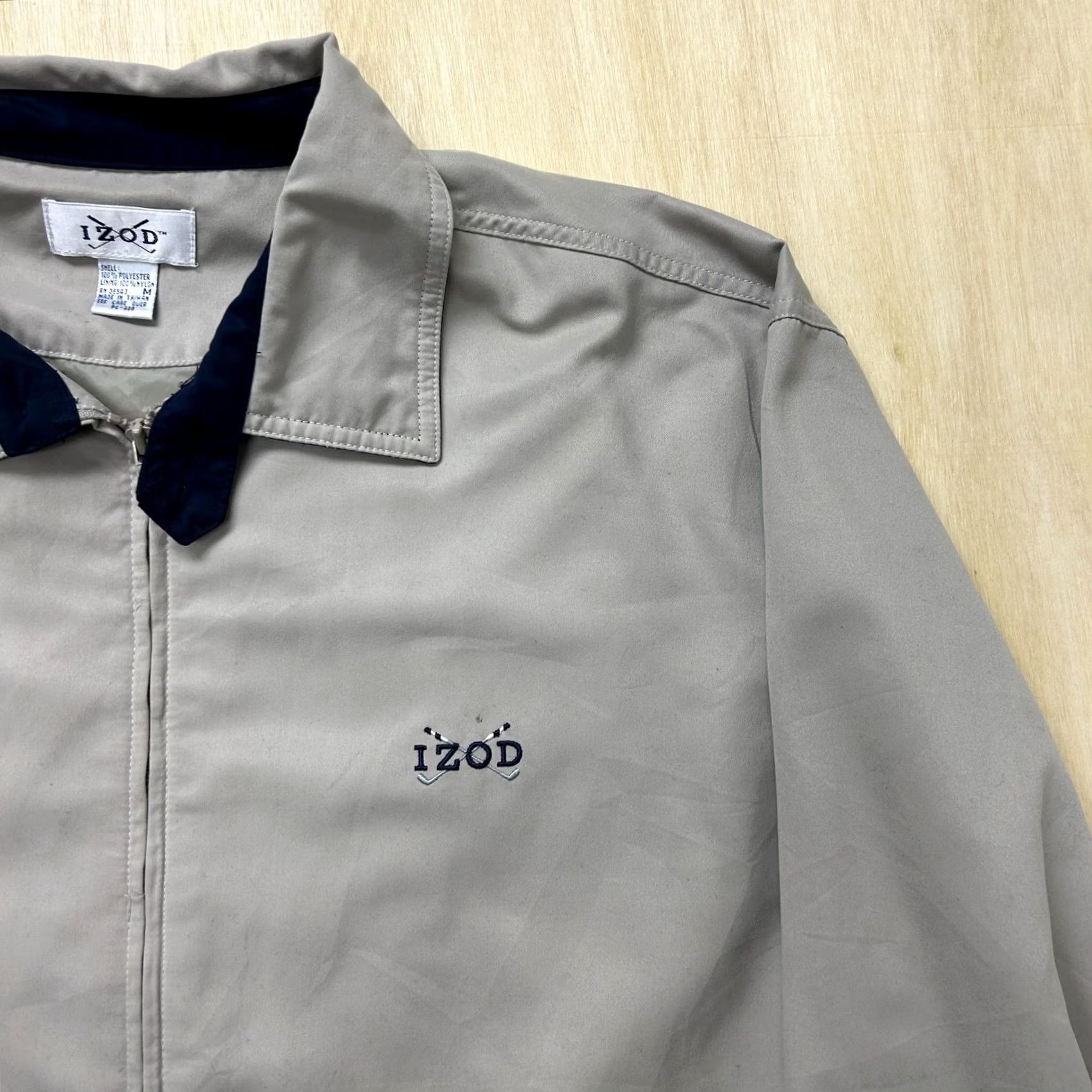 Izod IZOD Jacket Mens Medium Beige Microfiber Bomber Full Zip Golf Elastic Waist Size US M / EU 48-50 / 2 - 2 Thumbnail