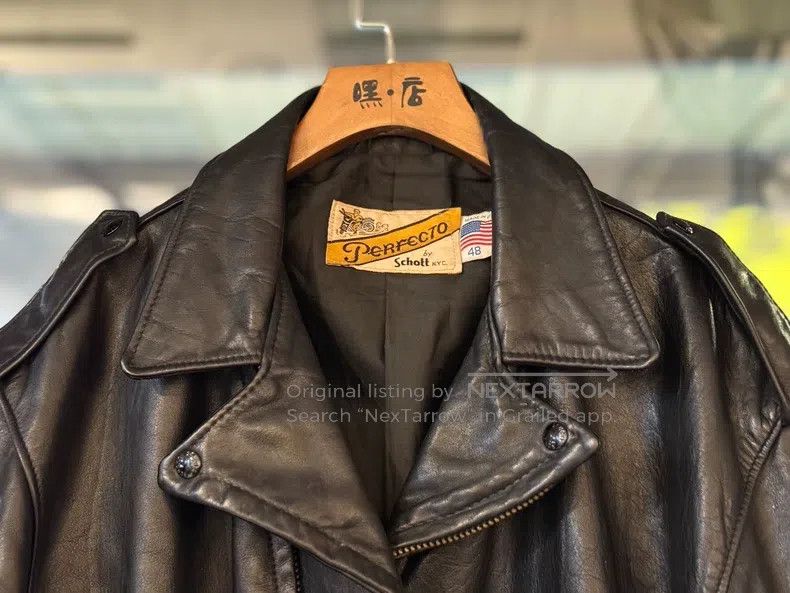 Schott Schott Cowhide embroidered leather jacket Size US XL / EU 56 / 4 - 4 Thumbnail