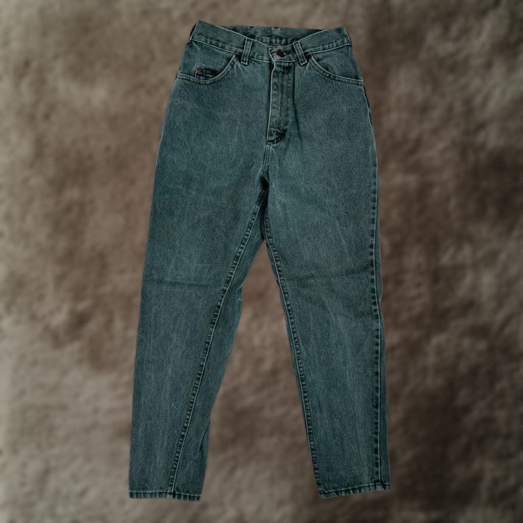 Lee VINTAGE Lee Jeans Womens 8P Petite Green High Rise Tapered Leg Denim 90s Size 30" / US 8 / IT 44 - 1 Thumbnail