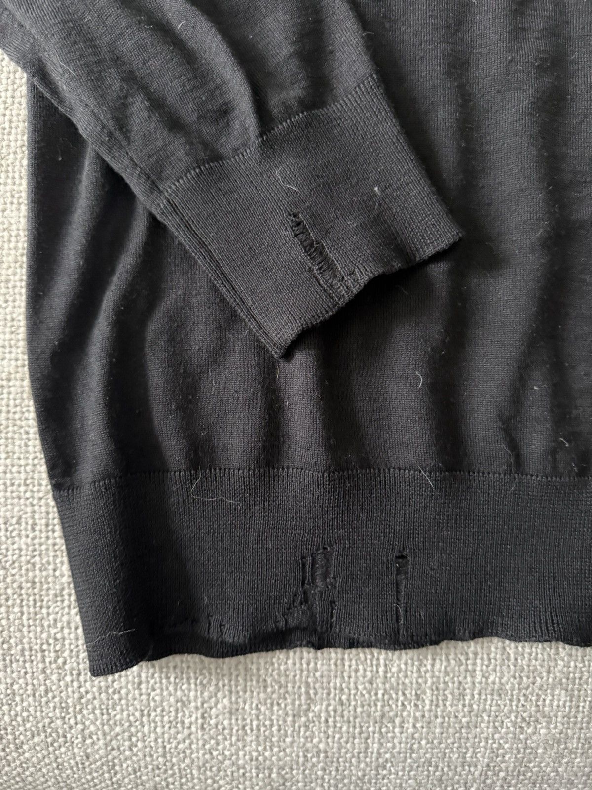 Golden Goose Golden Goose Distressed Crewneck Sweater — Black Size US M / EU 48-50 / 2 - 2 Thumbnail