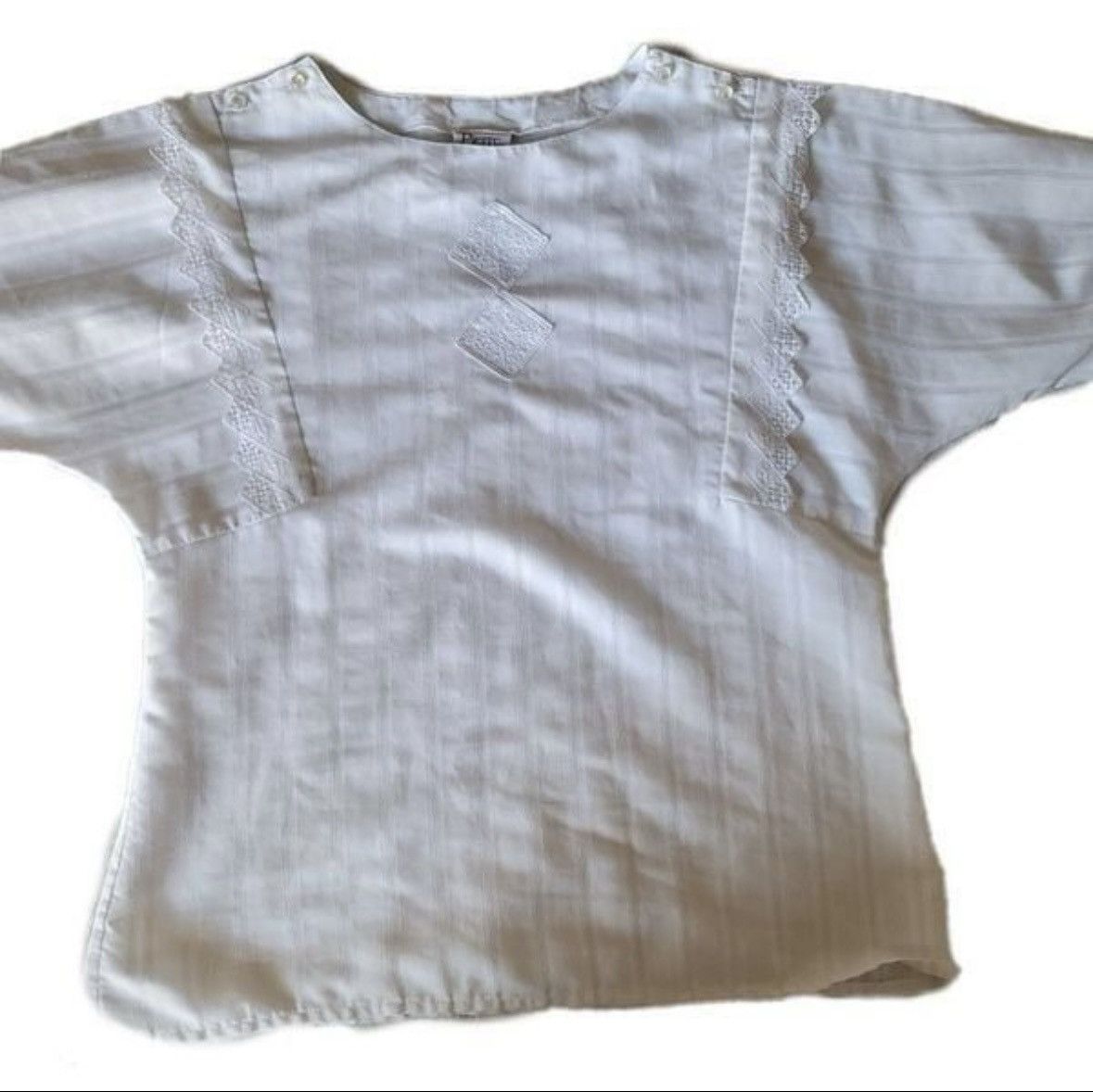 Vintage Pierre Lamonte S-M cream ivory lace eyelet Vintage cottage Size M / US 6-8 / IT 42-44 - 3 Thumbnail