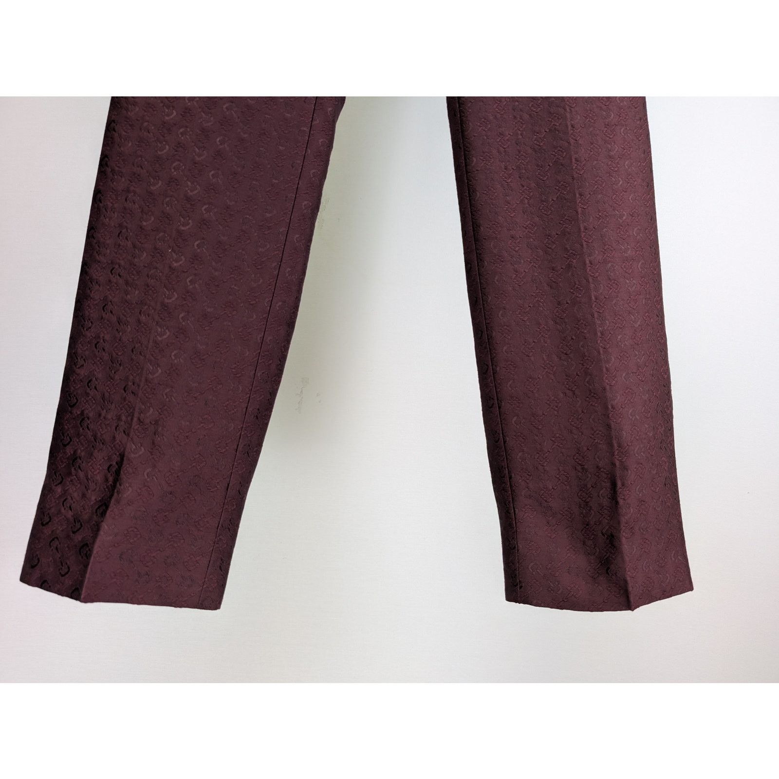 Gucci o1rshd1 Horsebit All Over Burgundy Slacks Pant in Purple Size US 30 / EU 46 - 3 Thumbnail