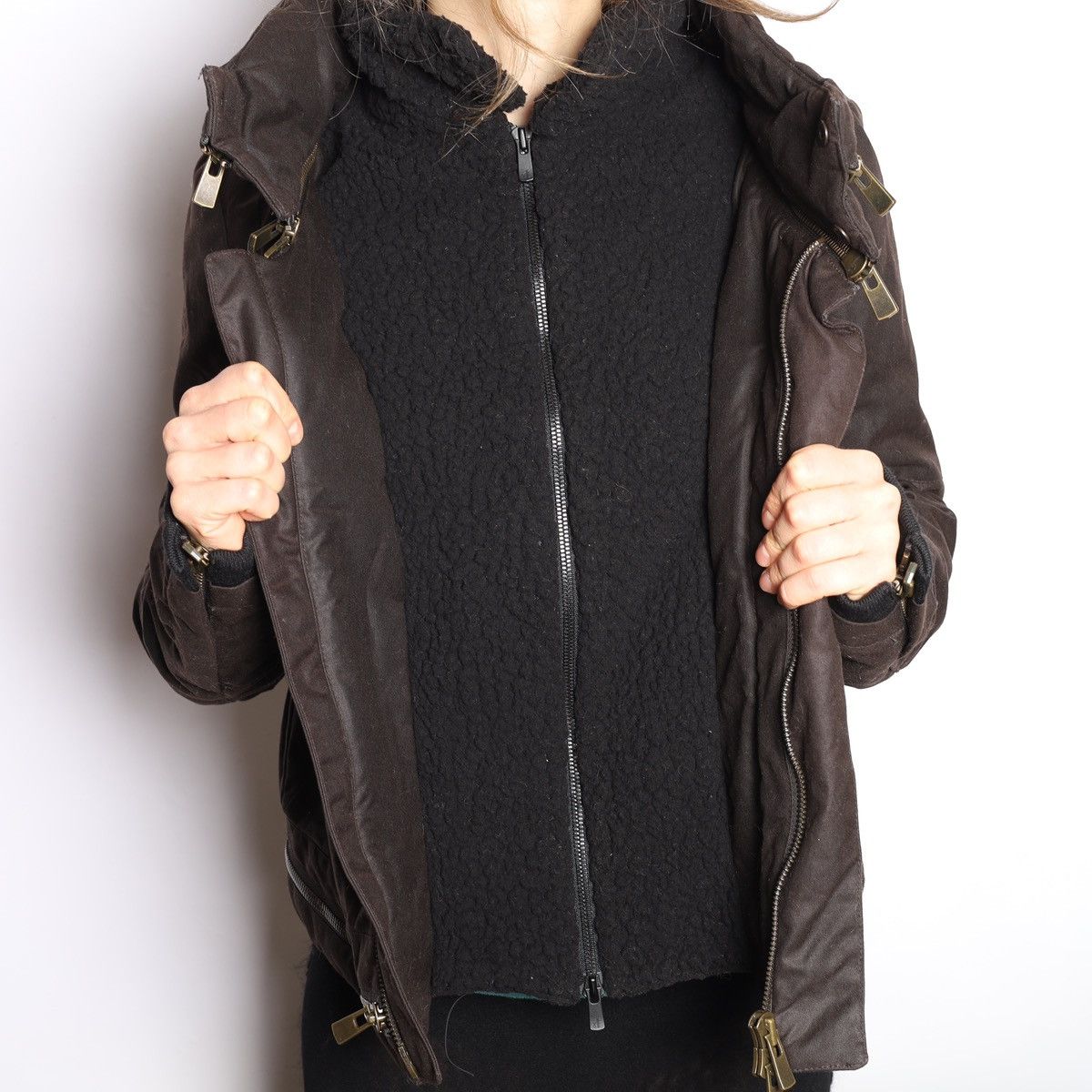 Givenchy Givenchy Archive Brown Fleece Lined Flight Jacket Zipper Size XS / US 0-2 / IT 36-38 - 5 Thumbnail