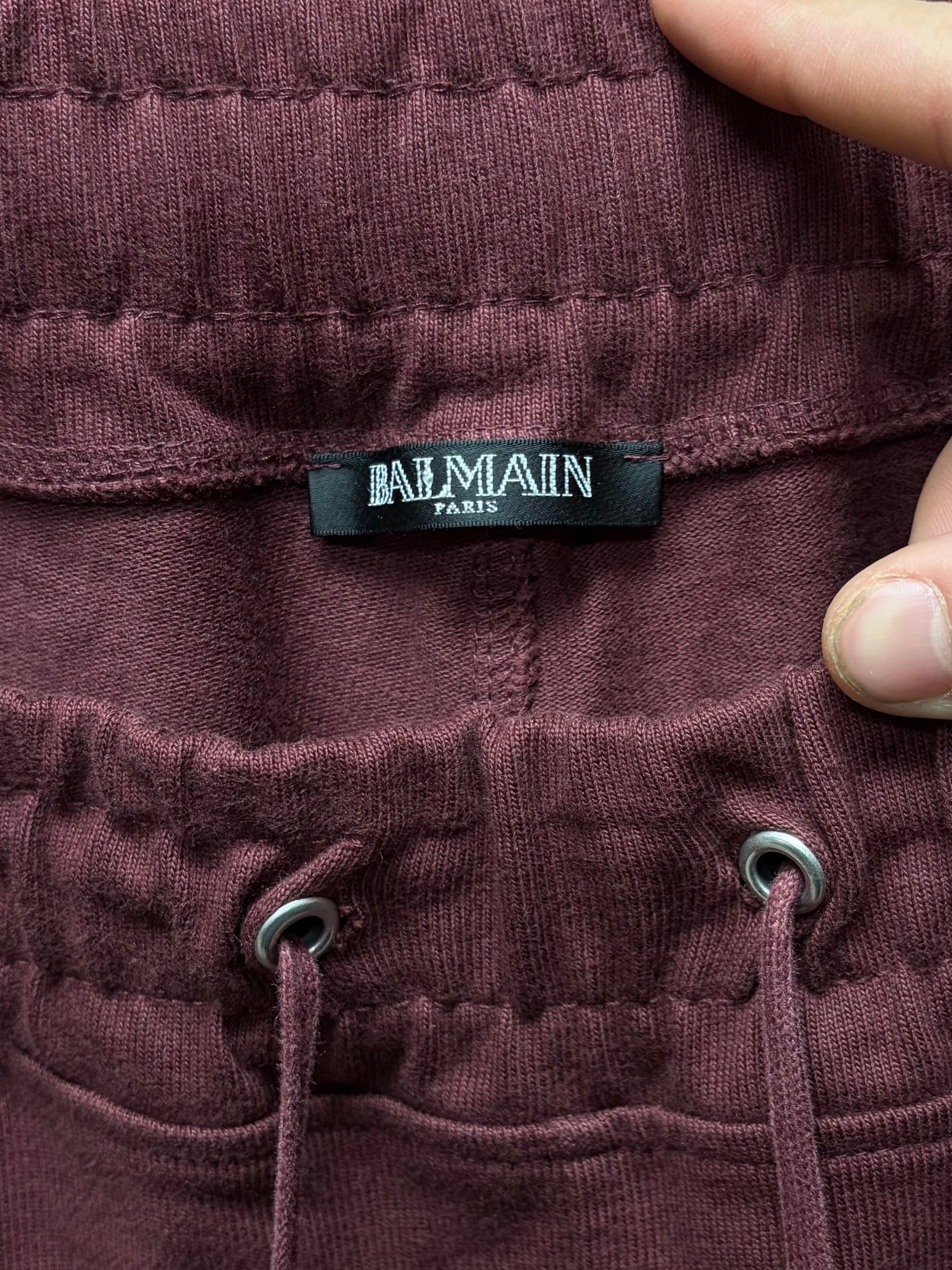 Balmain Balmain Oxblood Red Biker Sweatpants Size US 35 - 3 Thumbnail