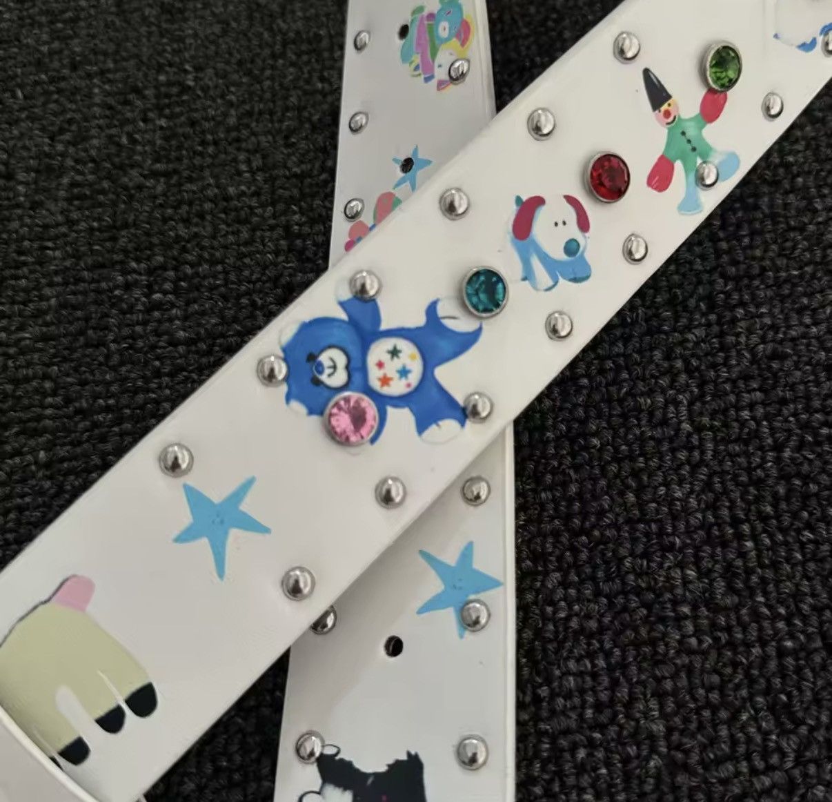 Japanese Brand Rhinestone Cartoon Rivet Buckle Belt Size ONE SIZE - 2 Thumbnail