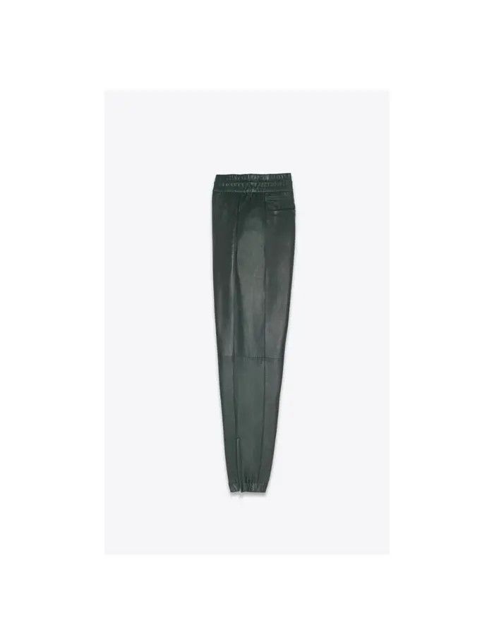 Saint Laurent Paris o1bcso1str1124 Sweatpants In Lambskin in Dark Green Size US 40 / EU 56 - 3 Thumbnail