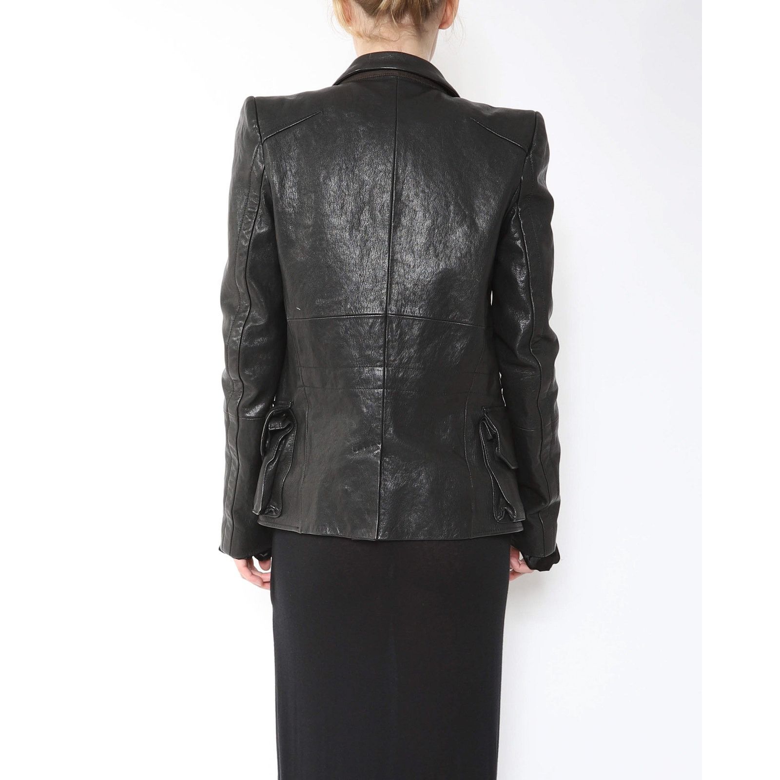 Haider Ackermann FW16 Military Blazer in Black Leather Size XS / US 0-2 / IT 36-38 - 4 Thumbnail