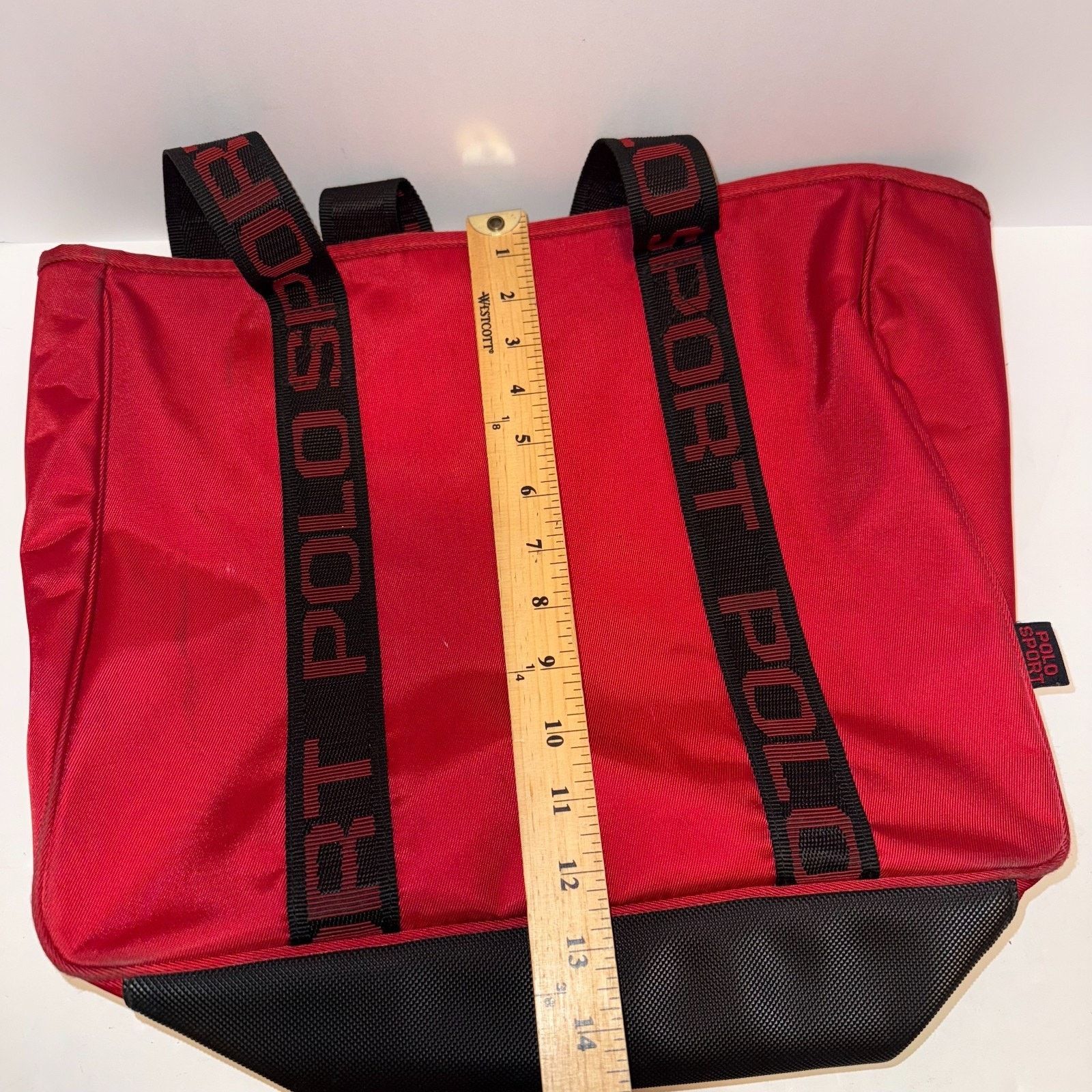 Polo Ralph Lauren Vintage Red POLO Sport RALPH LAUREN Tote Bag 90s Y2K 2000 Size ONE SIZE - 15 Thumbnail