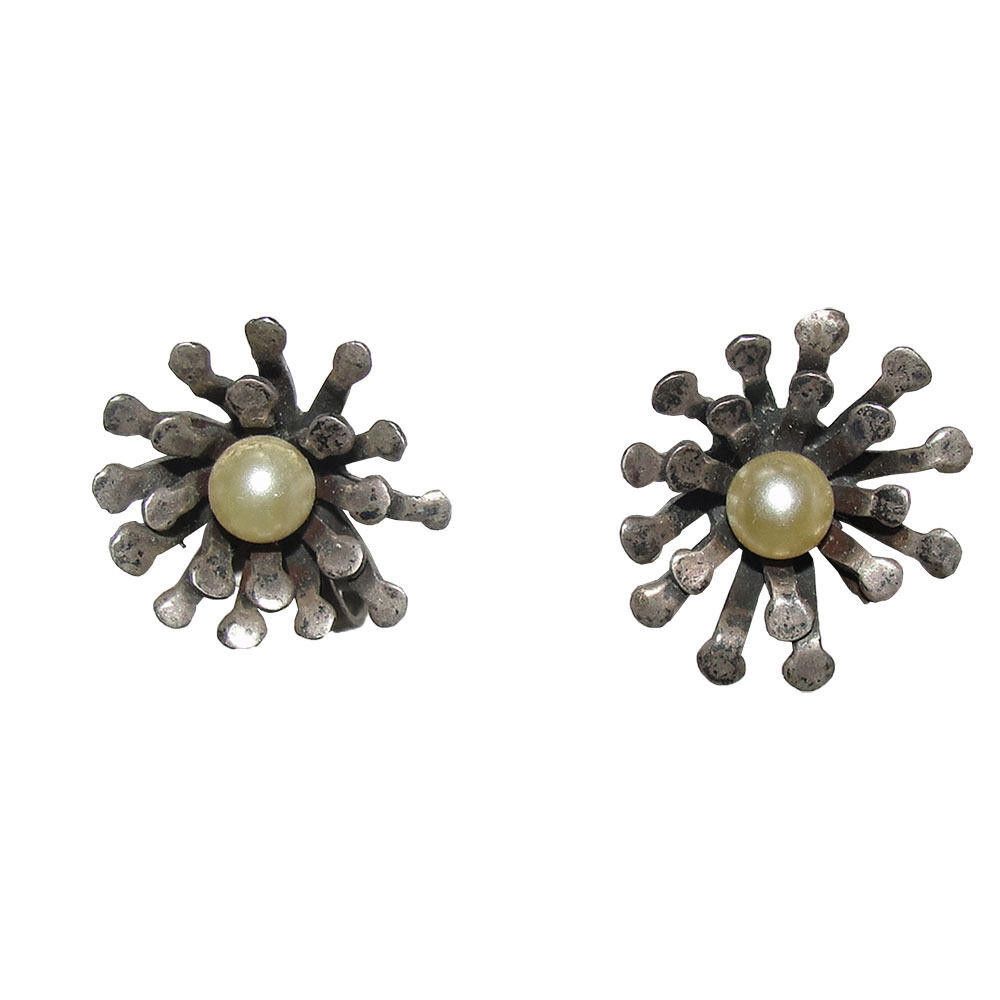 Designer Mexican Sterling Cultured Pearl Pendant and Earrings Set Size ONE SIZE - 4 Thumbnail