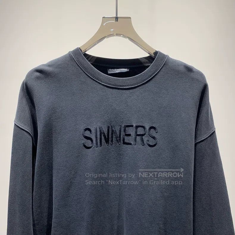 Balenciaga Balenciaga Washed Grey Sinners Hoodie Size US S / EU 44-46 / 1 - 3 Thumbnail