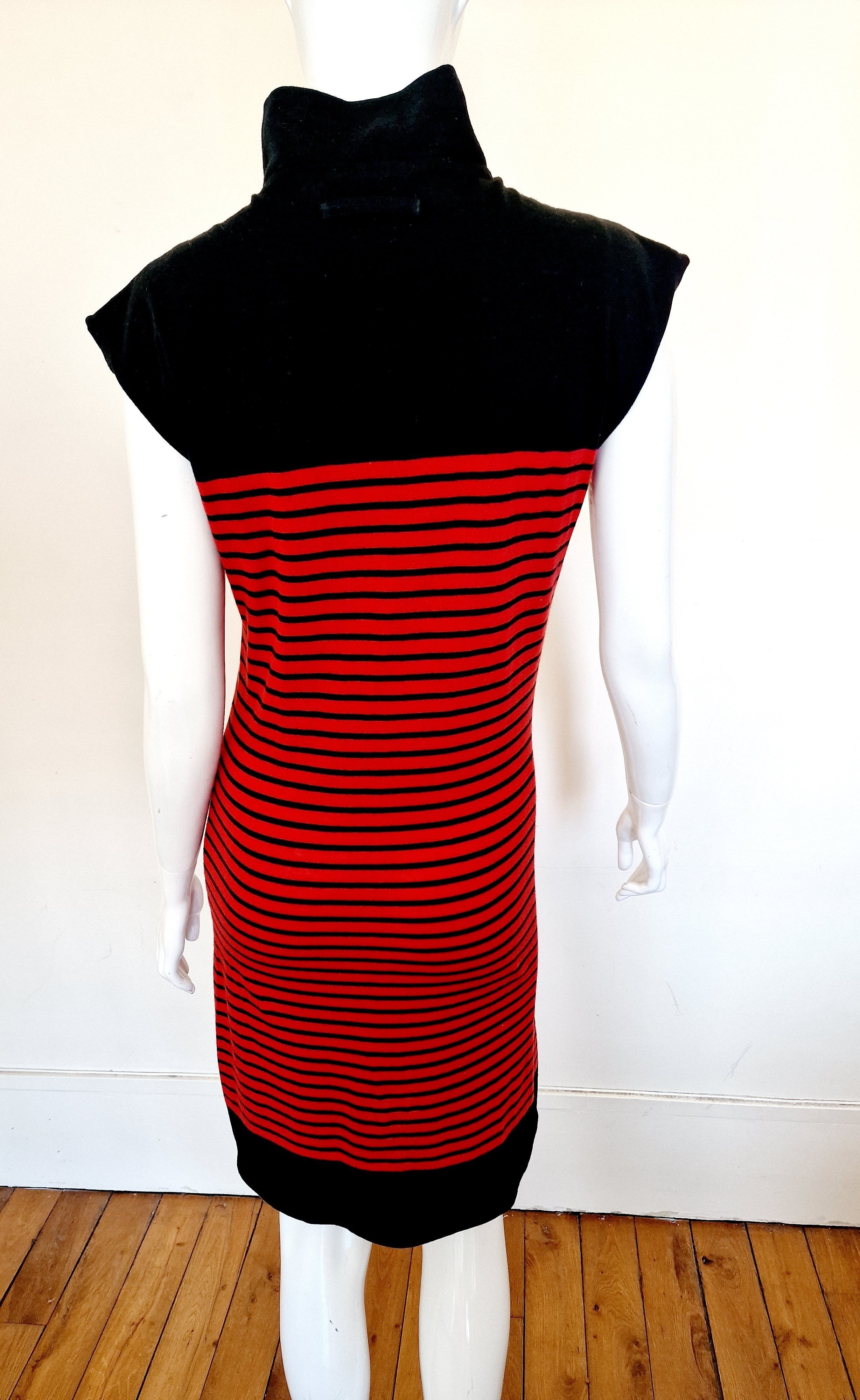 Jean Paul Gaultier 1980s Jean Paul Gaultier Public Striped Marine Sailor Dress Size M / US 6-8 / IT 42-44 - 5 Thumbnail