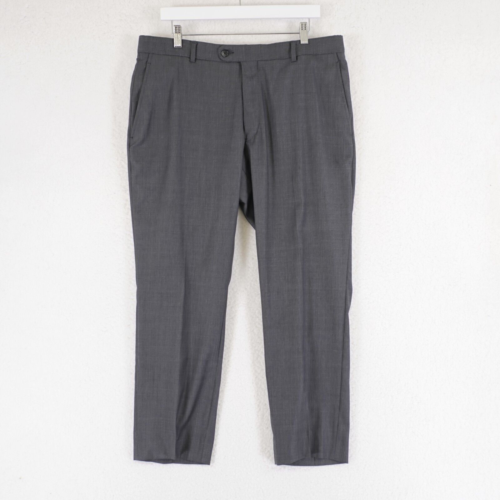 Joseph Abboud Joseph Abboud Gray Wool Flat Front Mid Rise Dress Pants 36/2 Size 36R - 1 Thumbnail