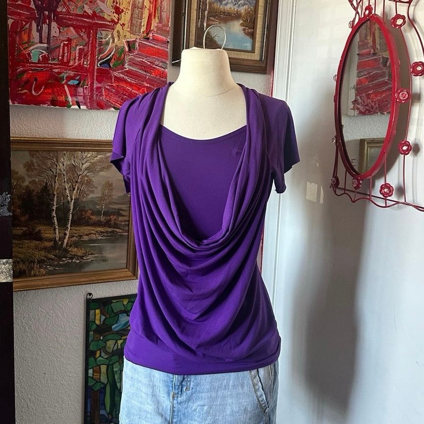 Other ripe dark purple short sleeve blouse Size L / US 10 / IT 46 - 1 Thumbnail