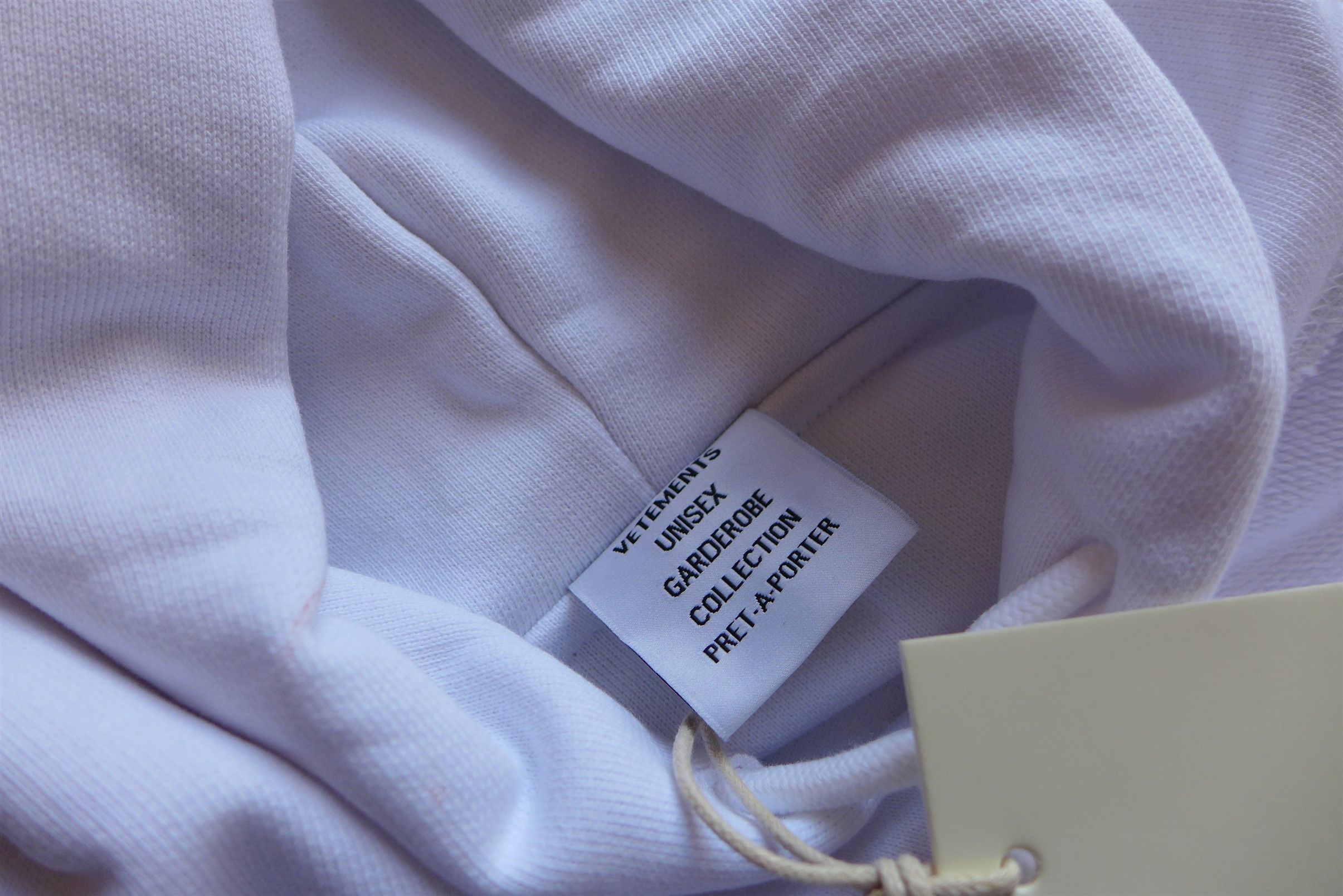 Vetements Vetements Inside-Out Hoodie - White Cotton Size US S / EU 44-46 / 1 - 8 Thumbnail