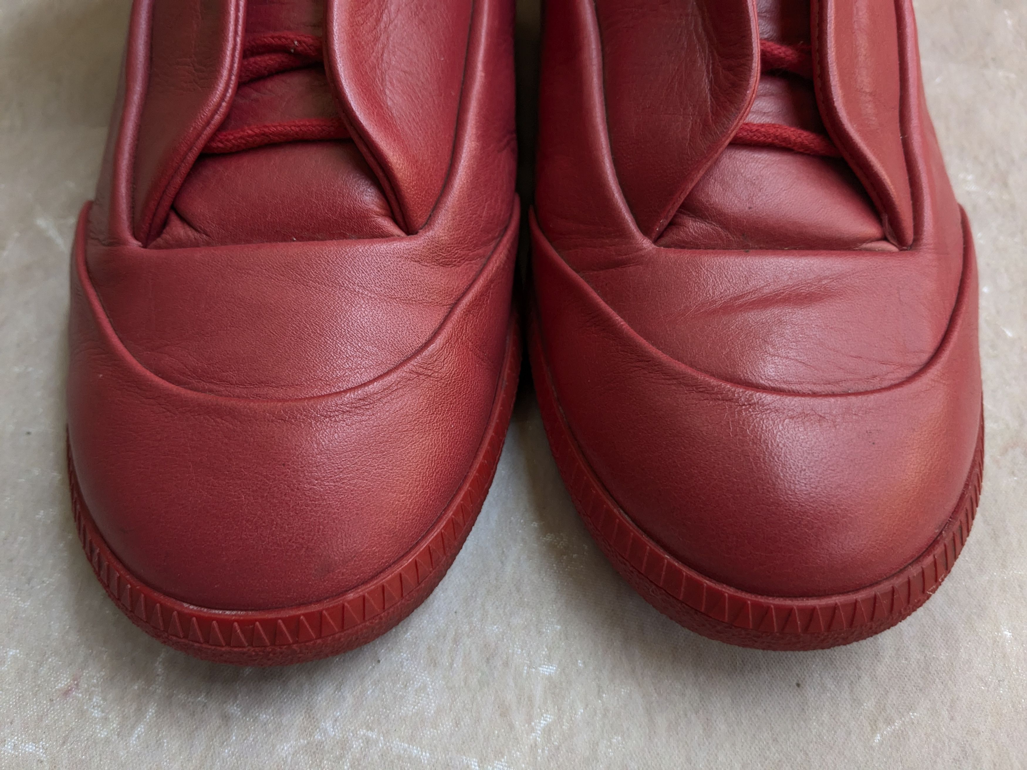Maison Margiela Maison Margiela Future Red 9.5 42.5 Leather High Tops Size US 9.5 / EU 42-43 - 3 Thumbnail