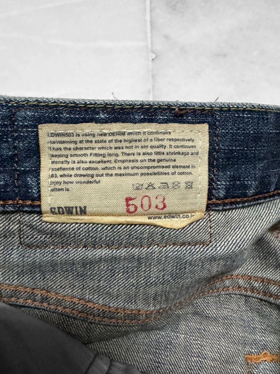 Edwin Vintage 2000s Edwin Fading Distressed Blue Jeans Size US 31 - 6 Thumbnail