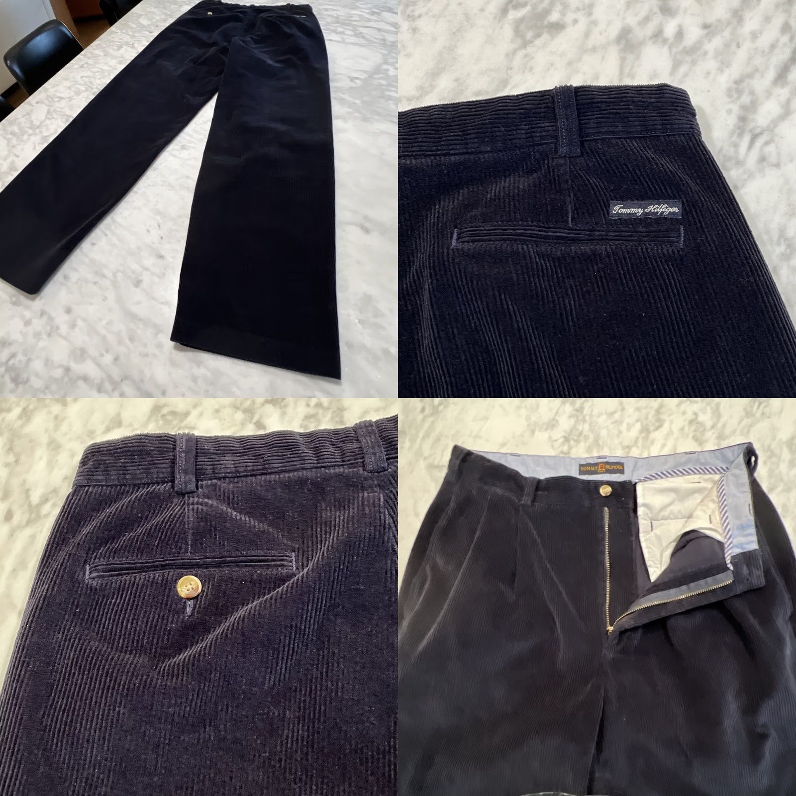 Tommy Hilfiger Tommy Hilfiger Golf Pants Men’s 34x33 Wide-Leg Pleated Front Navy Corduroy Pants Size US 34 / EU 50 - 8 Thumbnail