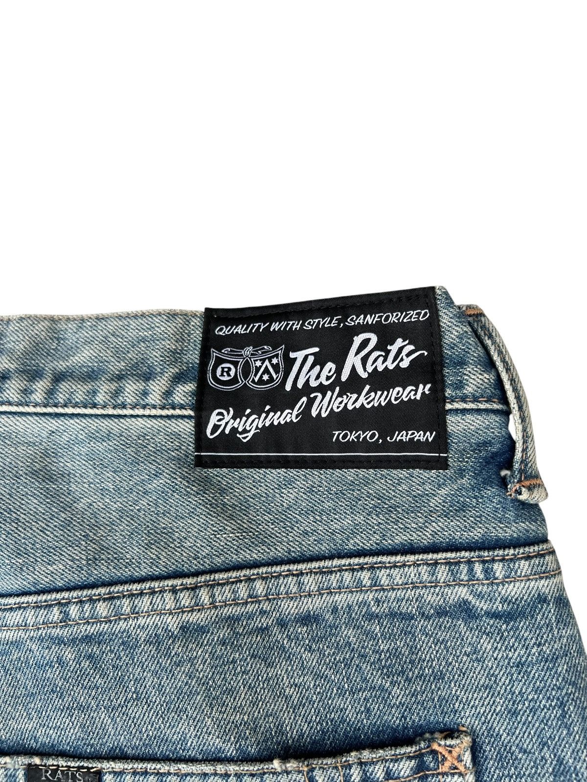 RATS JAPAN Vintage Rats Japan Distress Thick Denim Selvedge Jeans Size US 31 - 19 Thumbnail