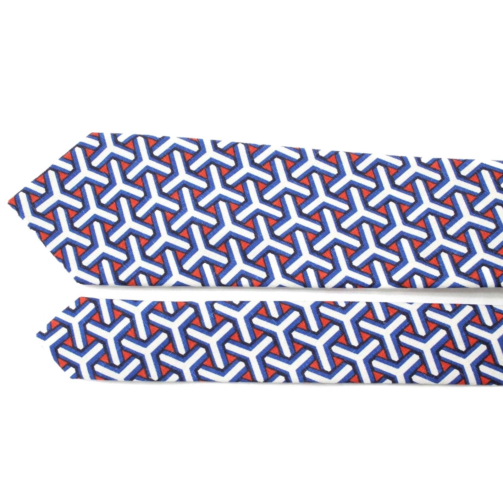 Suitsupply SUITSUPPLY Tie Men's Blue Patterned Tied Pointed Classic 148 X 8 CM Linen Blend Size ONE SIZE - 2 Thumbnail