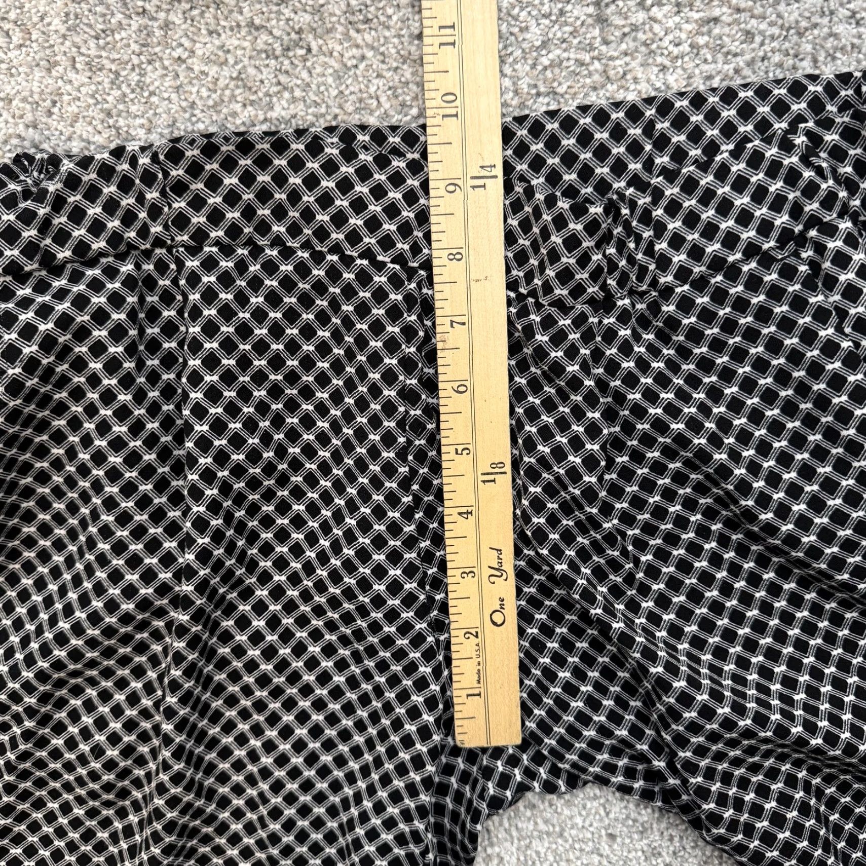 Worthington Worthington Pants Womens Medium Slim Dress Pants Geometry Pockets Elastic Waist Black Geometric Print Office Casual Workwear Size 32" / US 10 / IT 46 - 4 Thumbnail
