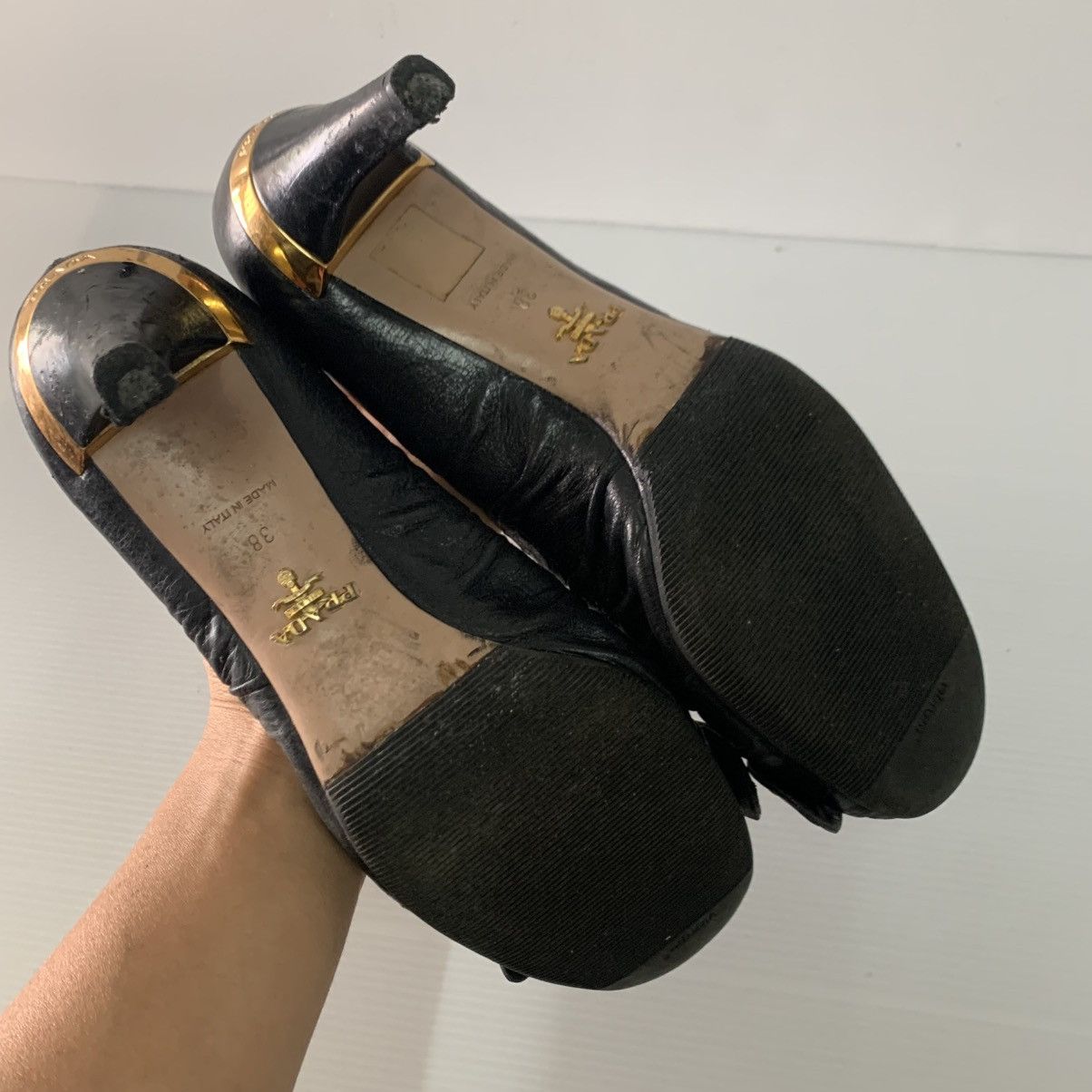 Prada Prada Leather Heels Size US 8 / IT 38 - 6 Thumbnail