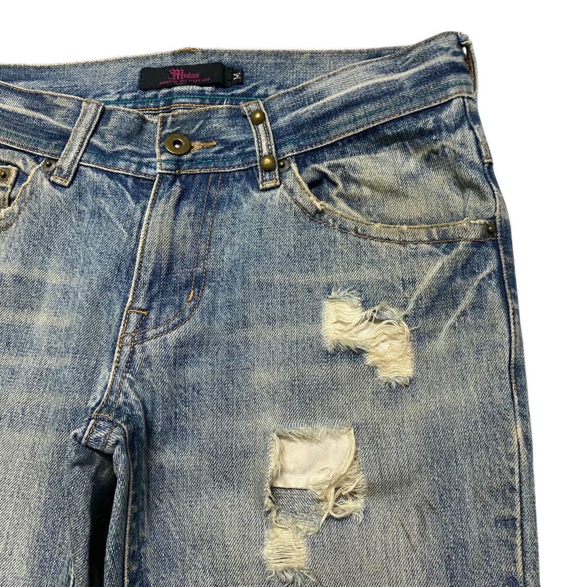 Le Grande Bleu (L.G.B.) Midas Machiavel Hole Distressed Denim Flare Jeans Size US 29 - 5 Thumbnail
