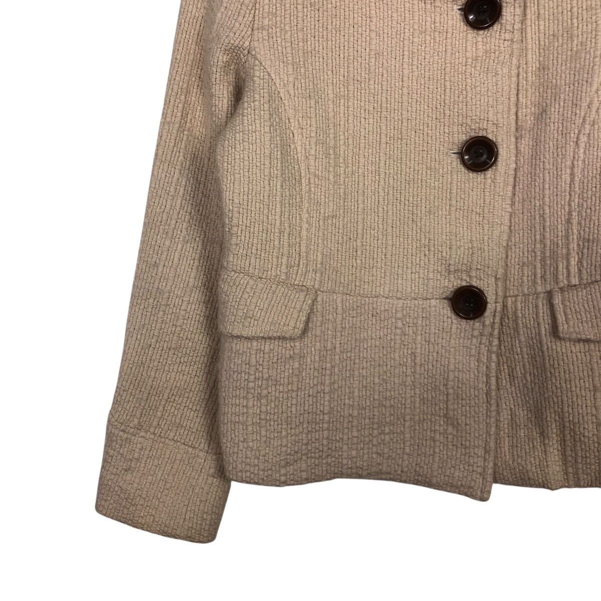 Japanese Brand 📌Asymmetrical Button Cropped Wool Jacket Ships Issey Miyake Size S / US 4 / IT 40 - 5 Thumbnail