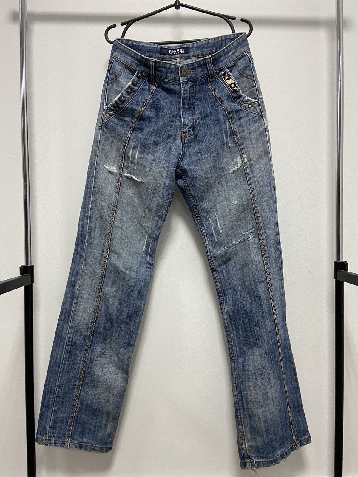 Japanese Brand × Vintage Bucks Dollars jeans Pants Japanese Vintage Small Logo Kang Size US 31 - 4 Thumbnail