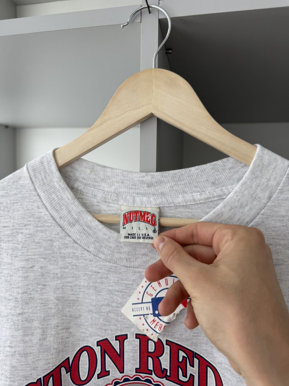 Nutmeg Nutmeg Mills American League Boston Red Sox MLB Vintage Tee Size US XL / EU 56 / 4 - 8 Thumbnail