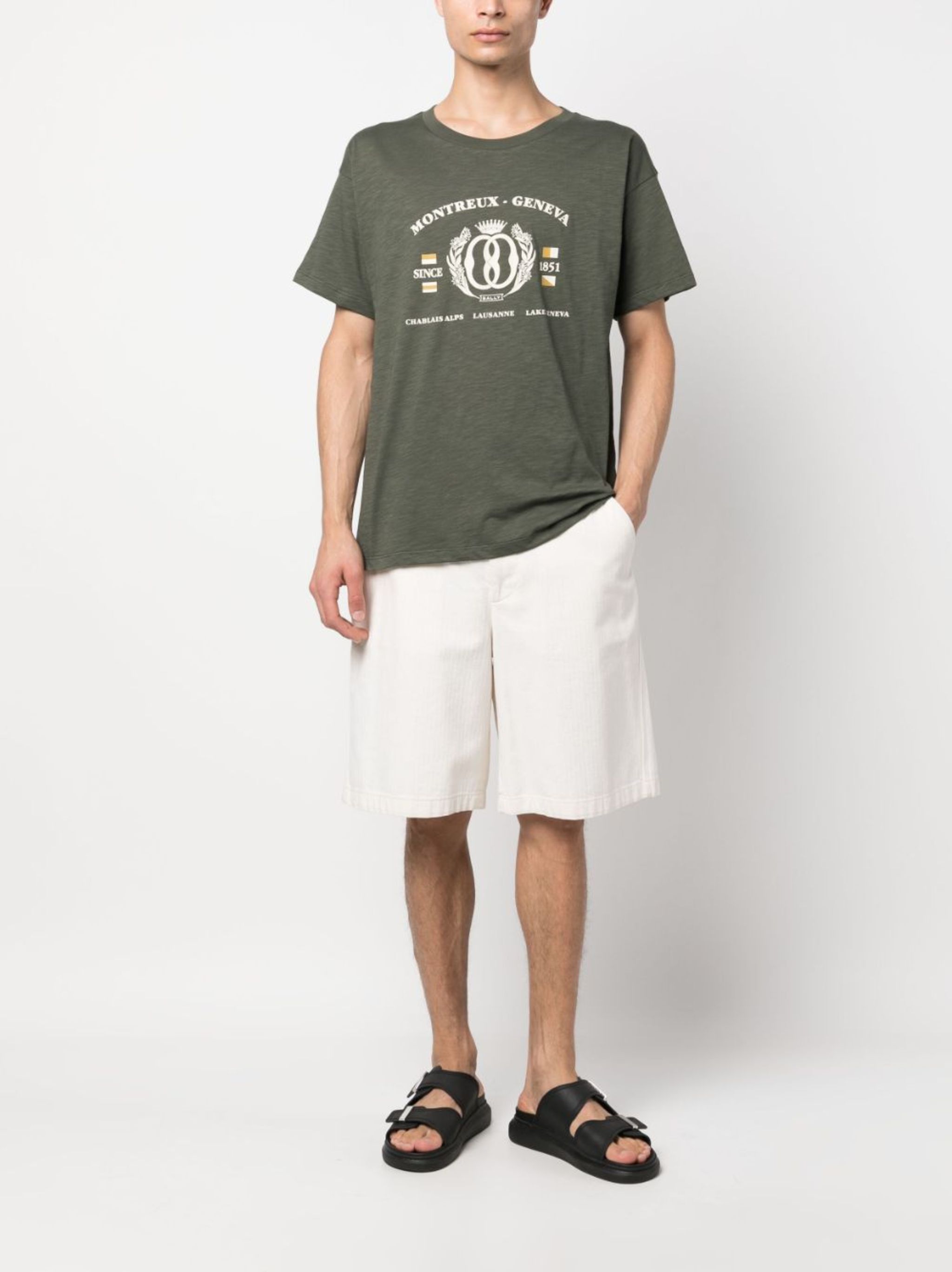 Bally o1y1224 Short Sleeves Logo Print T-Shirt in Military Green Size US S / EU 44-46 / 1 - 2 Thumbnail
