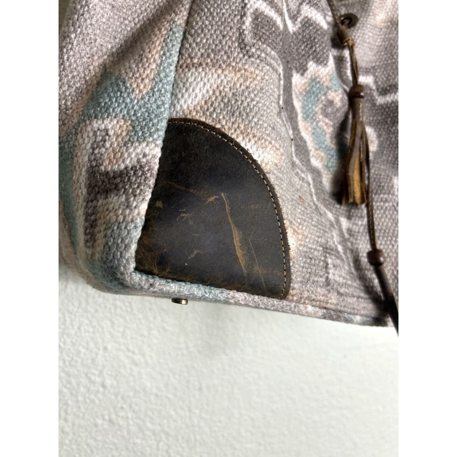 Vintage VINTAGE Myra Cinch Tote Large Beige Aztec Southwest Bag - Double Handles Women 12x11x5.5 Size ONE SIZE - 3 Thumbnail