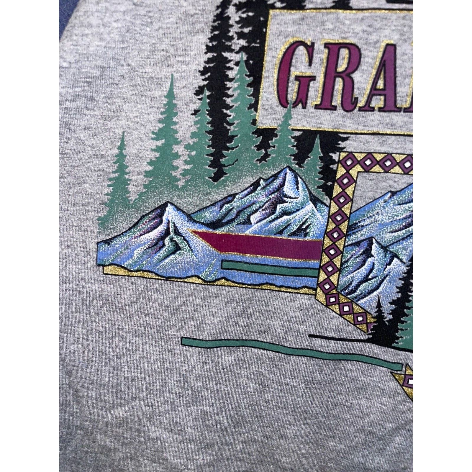 Jerzees Vintage Grand Canyon Shirt North Rim Gray 90s VTG 1990s L Size US L / EU 52-54 / 3 - 3 Thumbnail