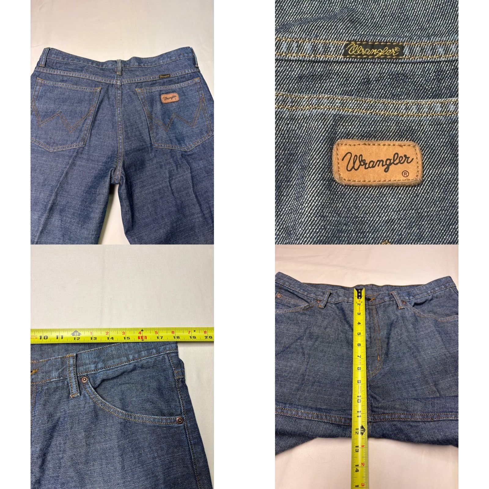 Wrangler VINTAGE Wrangler Jeans Men Blue Denim 36X33 Relaxed Fit Cotton 5-Pocket Denim Jeans Men Blue Denim Relaxed Vintage Wrangler Mens Clothing Size US 36 / EU 52 - 8 Thumbnail