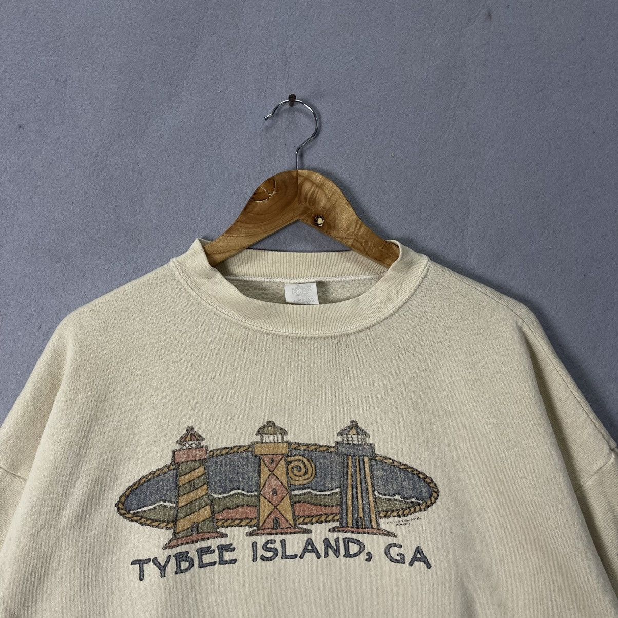 Vintage Vintage 90s Tybee Island GA Lighthouse Crewneck Sweatshirt Size US XL / EU 56 / 4 - 2 Thumbnail