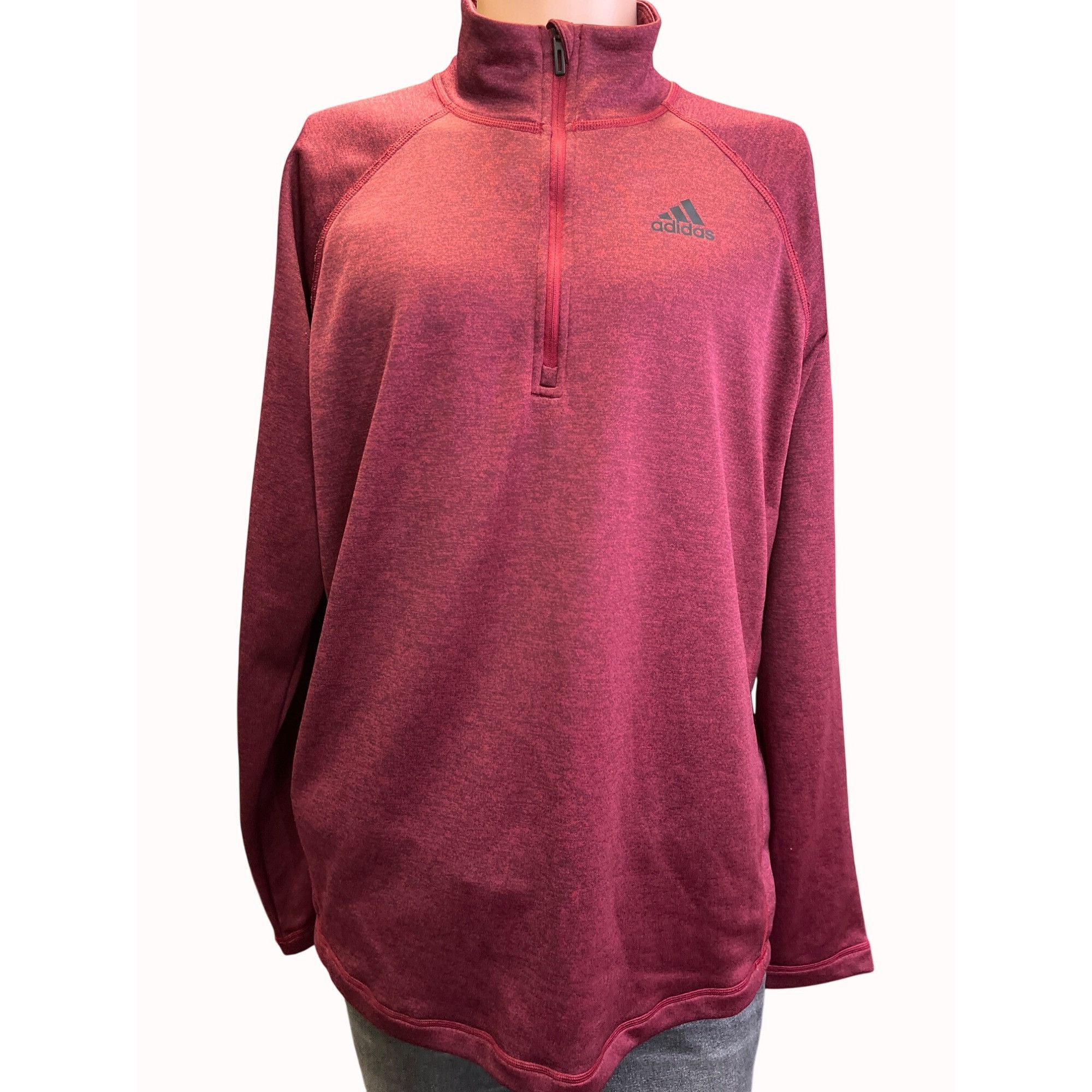 Adidas Adidas Mens Burgundy Quater Zip Pullover Size L SKU 6702 Size US L / EU 52-54 / 3 - 1 Thumbnail