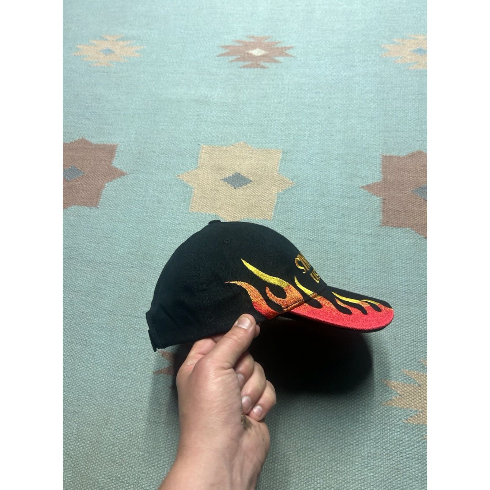 Vintage VINTAGE Strapback Hat Cap Sin City Las Vegas Flames Fire Y2K Skater Black Men's Adjustable Cap/Strapback? Size ONE SIZE - 3 Thumbnail