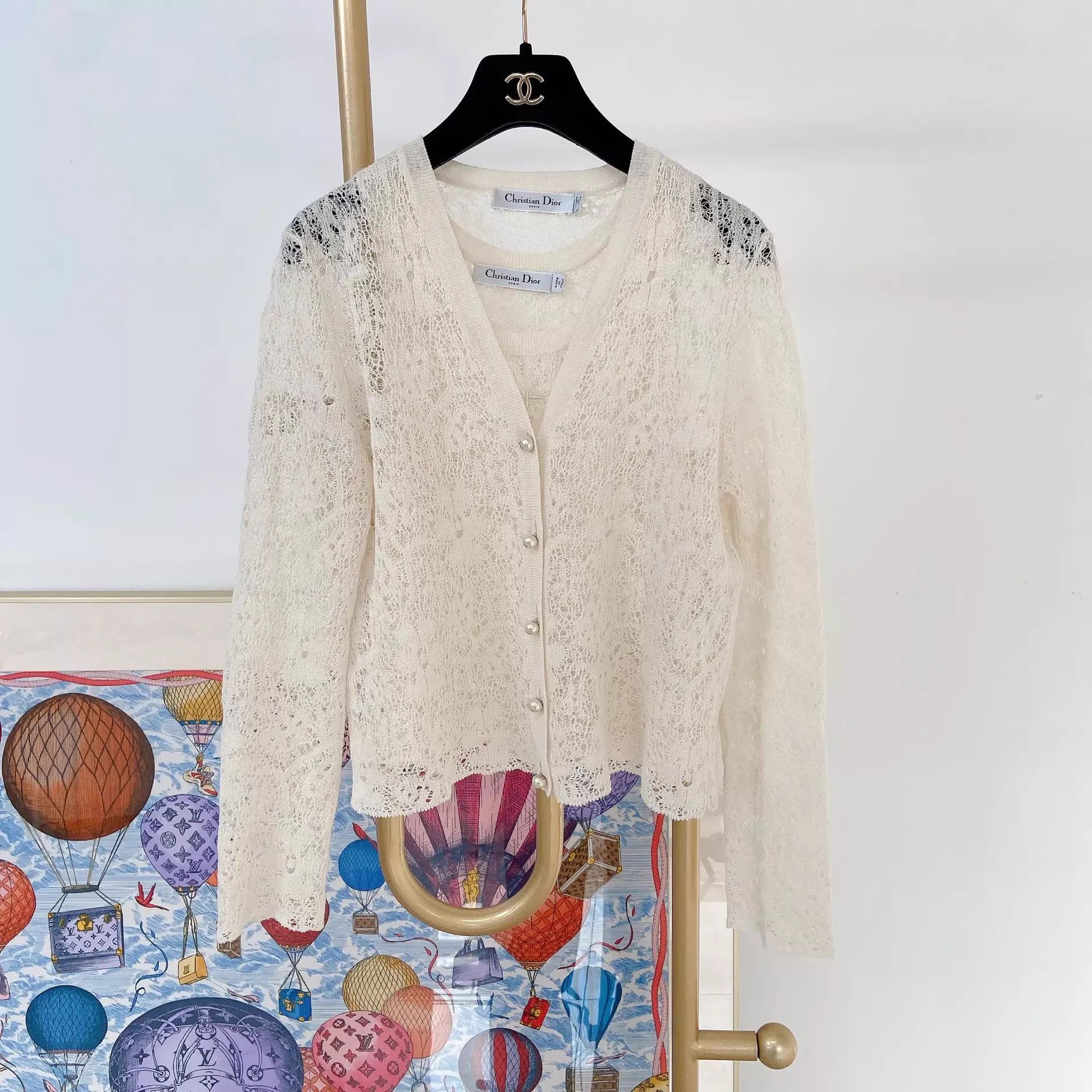 Dior Christian Dior Beige Knit Two-Piece F36 Size XS / US 0-2 / IT 36-38 - 2 Thumbnail