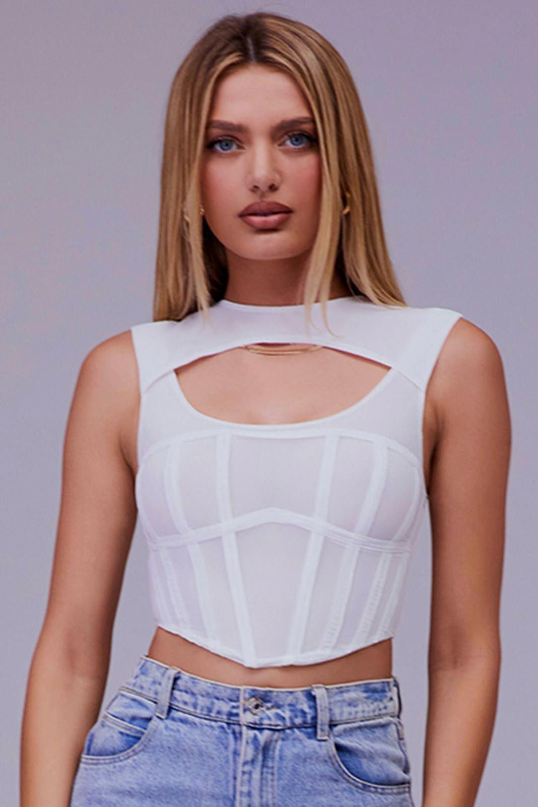 Other Mistress rocks, White structured corset top Size ONE SIZE - 1 Thumbnail