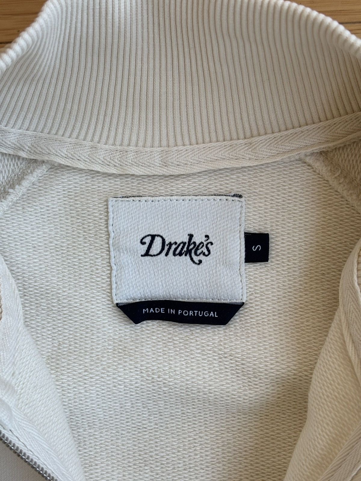 Drake's Drake’s Cream Quarter Zip Sweatshirt Size US S / EU 44-46 / 1 - 4 Thumbnail