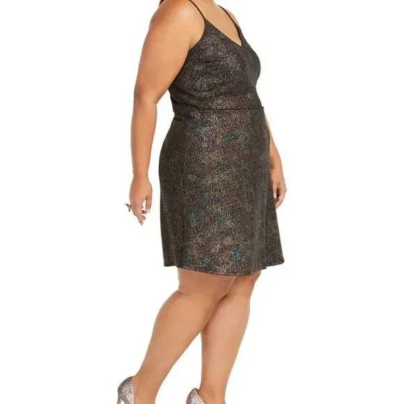 Other Monteau Trendy Plus Size Multicolor-Foil Skater Dress, Sz. 2 Size ONE SIZE - 2 Thumbnail