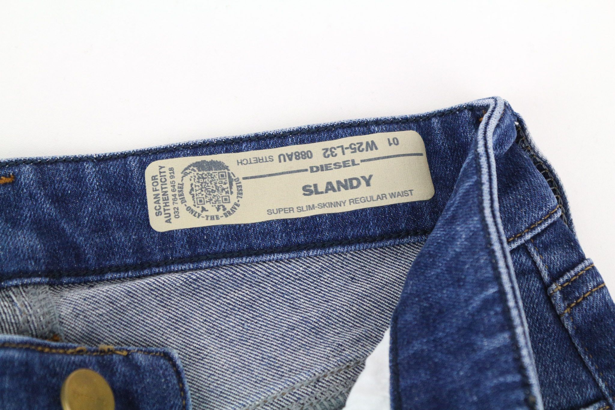 Diesel SLANDY 088AU W25/L32 Blue Stretch Skinny Jeans 69895 Size 25" / US 0 / IT 36 - 6 Thumbnail