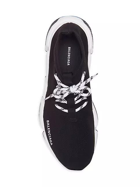 Balenciaga o1in1g0924 Speed Lace-up Sneaker in Black/White Size US 7 / IT 37 - 5 Thumbnail