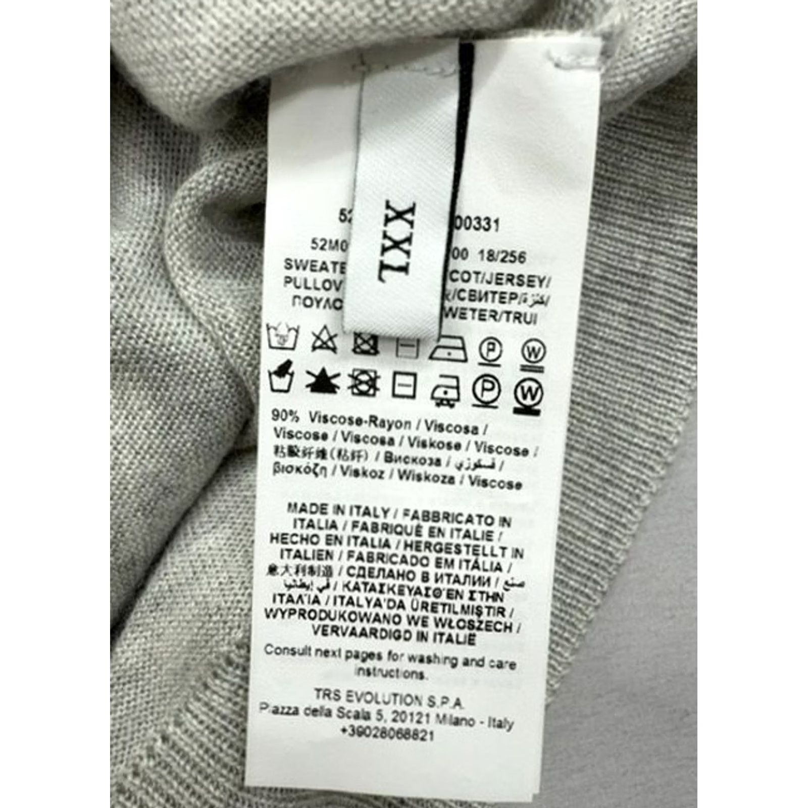Trussardi Trussardi Jeans Unisex XXL Gray Viscose Knit Crew Neck Sweater Italy Size US XXL / EU 58 / 5 - 5 Thumbnail