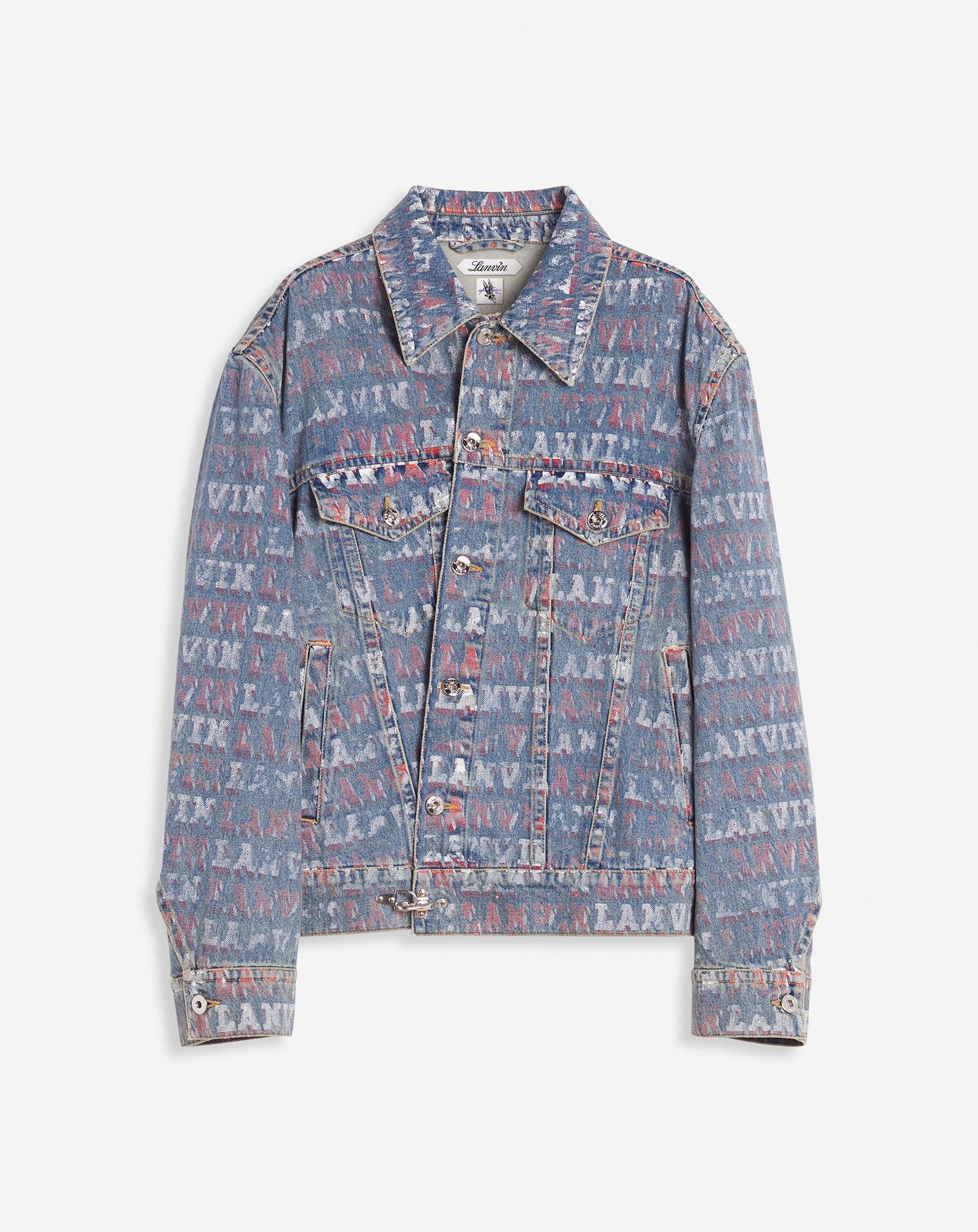 Lanvin o1mle0825 Unisex Asymmetrical Printed Jacket in Blue Size US S / EU 44-46 / 1 - 1 Thumbnail