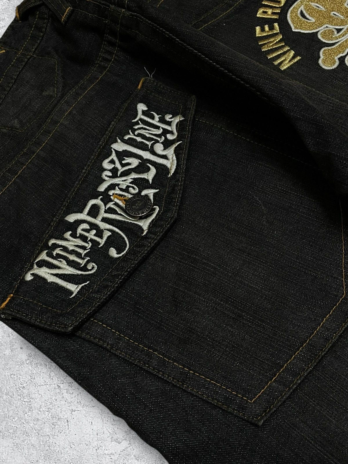 Japanese Brand Vintage Japan 90’s Designer Nine Rulaz Creature Baggy Denim Size US 34 / EU 50 - 14 Thumbnail