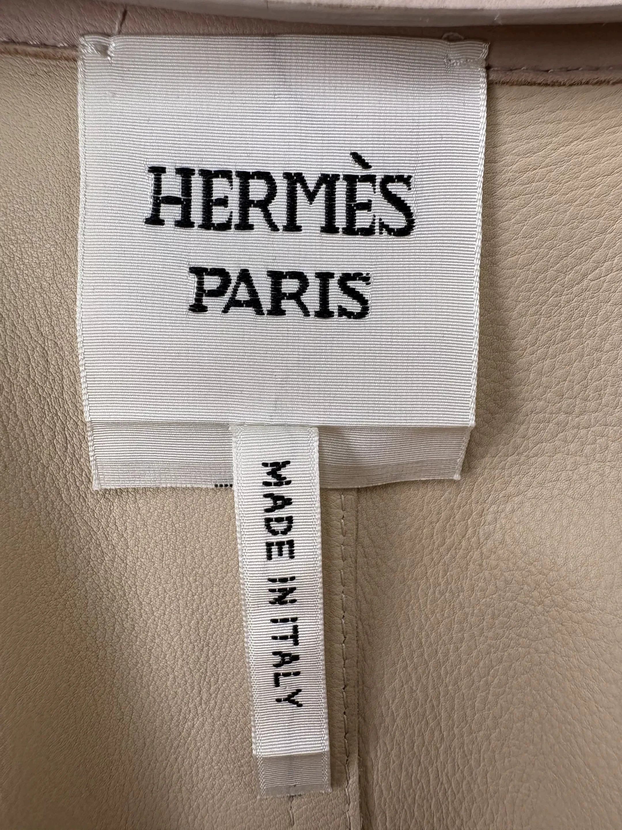 Hermes Hermes Pink Brown Fringe Leather Jacket Size XS / US 0-2 / IT 36-38 - 6 Thumbnail