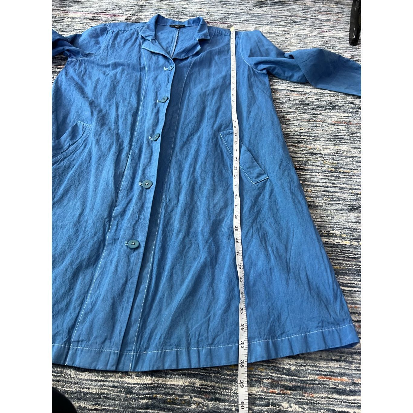 Eileen Fisher Eileen Fisher light weight blue cotton blend coat jacket siz Size M / US 6-8 / IT 42-44 - 7 Thumbnail