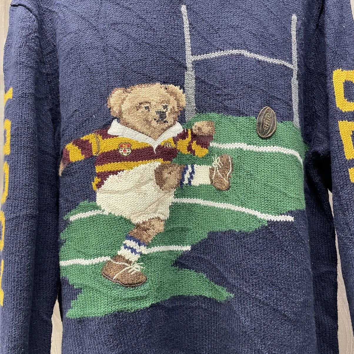 Polo Ralph Lauren × Vintage Polo Ralph Lauren Polo Bear Sweater Rugby bear Size US L / EU 52-54 / 3 - 2 Thumbnail